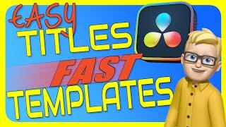 FOLLOW ALONG! CREATE REUSABLE TITLES in DaVinci Resolve