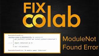 Fix Module Not Found Error in Colab || ENG SUB || Torrent to gdrive  || In [Urdu-Hindi]