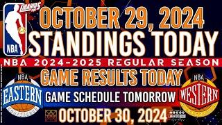 NBA STANDINGS TODAY as of OCTOBER 29, 2024 | GAME RESULTS TODAY | GAMES TOMORROW / OCTOBER 30 | WED