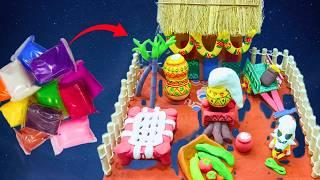 DIY Pongal Special Clay Craft | Handmade Miniature Pongal Village Theme