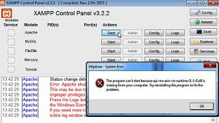 The Program Can't Start Because Api-Ms-Win-Crt-Runtime-L1-1-0.Dll Is Missing | XAMPP or WAMP Server