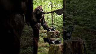 Bigfoot Vlog vs. Angry Bees #bigfoot #funny #vlog #bigfootvlogs #fyp #shorts #shotsfeed #forest