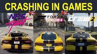 CRASHING a Viper In Forza Horizon 4 vs Need For Speed Heat vs The Crew 2 Comparison of FH4 NFS & TC2