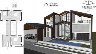 ArchiCAD Tutorial - Residential Villa Design - (Arctic House) Part 3