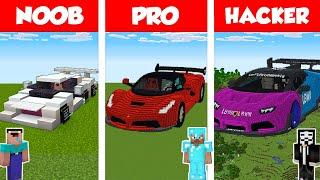 Minecraft NOOB vs PRO vs HACKER: SPORT CAR HOUSE BUILD CHALLENGE in Minecraft / Animation