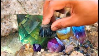 How to mine crystals perfectly? Gold and diamond symbiotic minerals