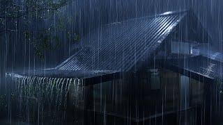 Beat Insomnia in 3 Minutes with Heavy Rain Sound at Night - Loud Thunder on Metal Roof