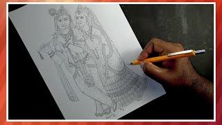 Radha Krishna Drawing / Radha Krishna Drawing Easy / How to draw Radha Krishna / Radha Krishna