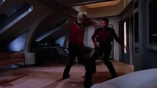 TNG Season 1 - "Conspiracy": Stunt Doubles are Clearly Visible at 0:14