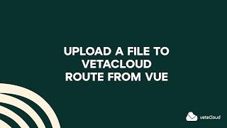 vetaCloud Tutorial - How to upload files using Vue JS