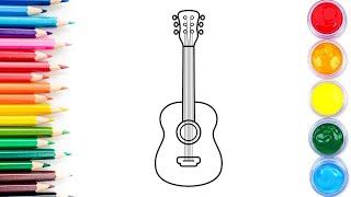 Drawing guitar for children / Рисунок гитары для детей