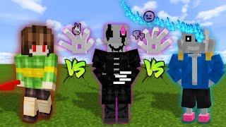 SANS vs. GASTER vs. CHARA || UNDERTALE FIGHT! || MCPE