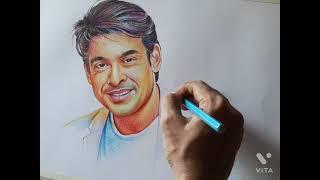 Siddharth Shukla Painting with Pencil Colour for Beginners /Jamil Art