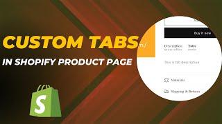 How to add custom tabs in product descriptions in shopify for free