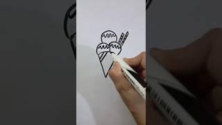 How to Draw Cone Ice-cream #youtubeshorts #shorts #viral #howtodraw #icecream