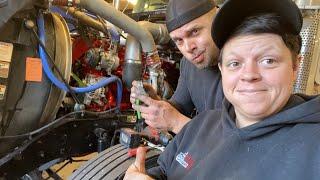 Boost and pyro gauge and teaching brother how to replace turbo bye bye Justin  with just Truckin