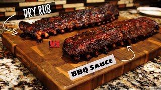 RIB EXPERIMENT Dry rub VS BBQ sauce!!