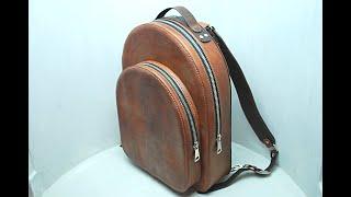 Leather backpack. Рюкзак из натуральной кожи.