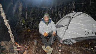 Winter Camping in a Snow storm