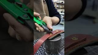 How to use brass rivets #leather #bag #brass #shorts#copper #rivet #leathercraft #diy #bagmaking