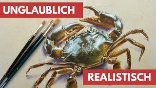 Krabbe malen mit Acryl - Realistische Wirkung