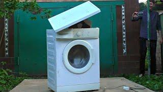 The Real Power of Washing Machines  Don't Place Bricks inside of Washing Machines!