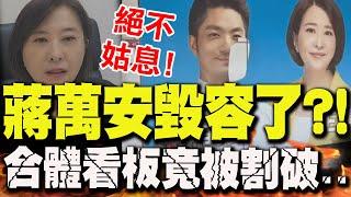 蔣萬安"毀容了"?!合體看板"竟被割破"..王鴻薇不忍了喊話"絕不姑息" 遭點名?罷團說話了