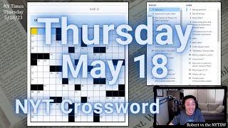 Slightly tipsy solve [0:10/8:39]  ||  Thursday 5/18/23 New York Times Crossword