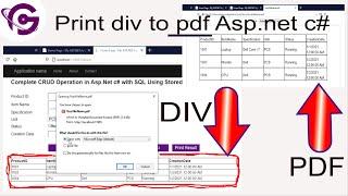 Print Div Contect To PDF in Asp.Net C# Step By Step | ProgrammingGeek