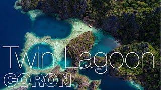 TWIN LAGOON by drone - CORON, Palawan, Philippines