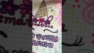 Idea para marcar  cuaderno de niña de unicornio