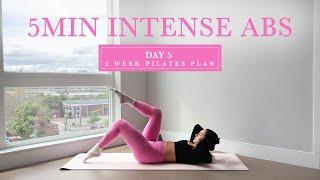 5MIN Total Ab & Deep Core Pilates //  DAY 5 - 2 Week Pilates Challenge // madeleineabeid