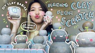 Making Clay Babies from Scratch! | How I Made Clay (Vlog!) | Tiffany Weng