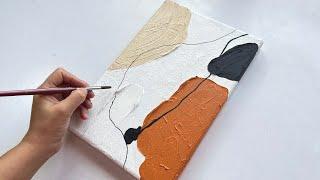 Modern Abstract Textured Painting | Minimal Wall  Art for Home Decor | Vanoushe Art Tutorial