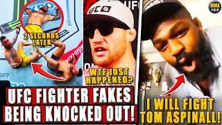 UFC fighter FAKES being KNOCKED OUT?!*STRONG REACTIONS*; Jones OPEN to fighting Aspinall at DBX!