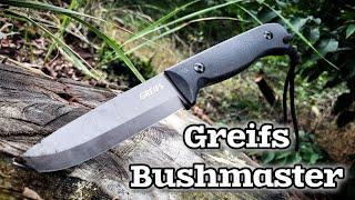 Greifs Bushmaster Outdoor und Bushcraft Messer - Schnitzen , Hacken und Feuerstahl im Test