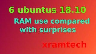 6 ubuntus 18.10 - RAM use compared