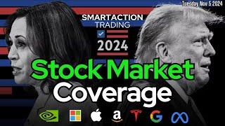 LIVE STOCK MARKET TODAY | ELECTION DAY TRUMP V HARRIS | $SPY $QQQ $NVDA $TSLA $PLTR $AMC NOV 5 2024