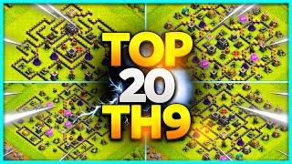 INSANE BEST TH9 BASE LINK WAR/TROPHY Layouts (Top20) Clash of Clans - Town Hall 9 War Base