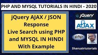 jQuery AJAX |  Live Search using PHP and Mysql with Example in HINDI