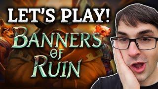 First Look at Banners of Ruin: A Party Based Deck Building Game! (Playthrough)