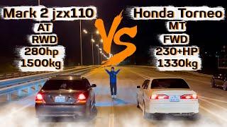 Honda которая может Toyota Mark 2 jzx 110 Tourer V vs Honda Torneo EvroR #toyota #jzx110 #dragrace