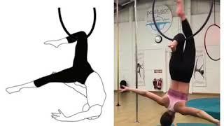 S8 Single Leg Hang by  Kia Buller  For the CRACK THE CODE CHALLENGE – AERIAL HOOP EDITION