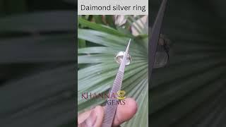 Daimond stone with silver  ring