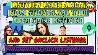 How to #ListView #Using #Array from #Strings xml with #Item #Click #Listener| #Android #Studio #2022