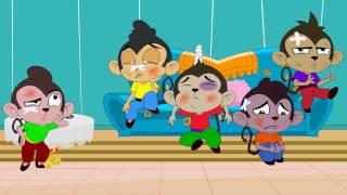 Five Little Monkeys jumping On The Bed  Nursery Rhyme By Little Buds Kids TV