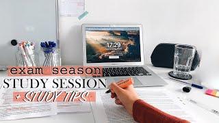 EXAM SEASON STUDY WITH ME (real time) + EXAM STUDY TIPS