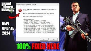 How to Fix Script hook V Critical Error | GTA V October 2024 Update Error | Battle Eye Launcher