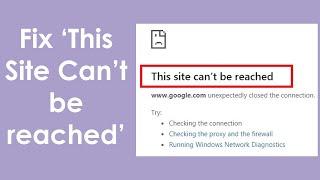 Fix this site can't be reached in google chrome