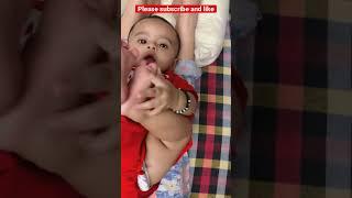 She is trying to sucking her feet toe #cutebaby #viral #trending #youtubeshorts #funny